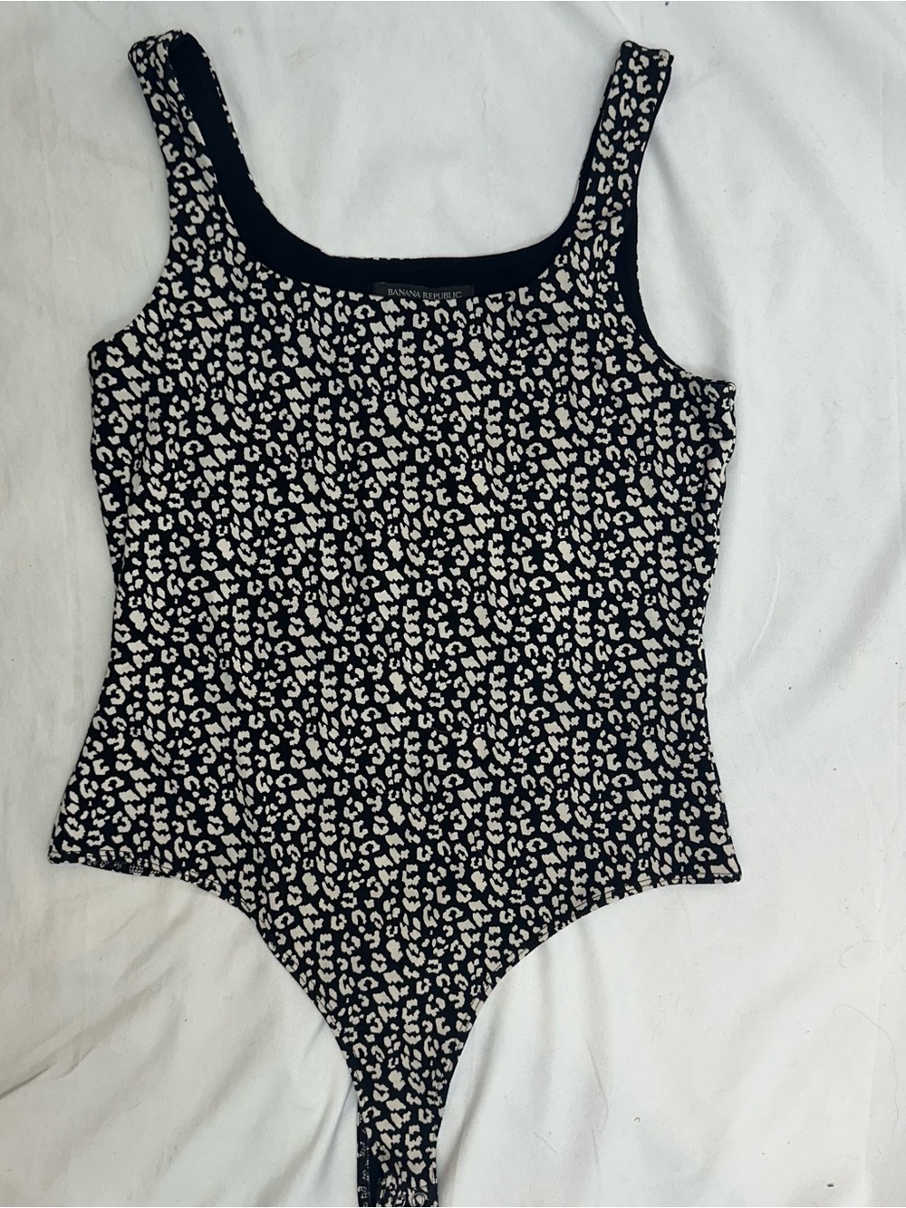 Banana Republic Black and White animal Print Body Suit S